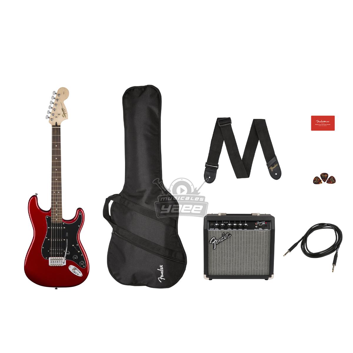 GUITARRA FENDER SQUIER AFFINITY  STRATO HSS LAUREL PAQUETE Candy Apple Red